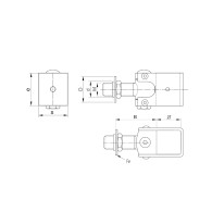 Zawias regulowany z podkładką obrotową Zn, M20
