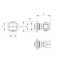 Zestaw zawiasów INOX. z podkładką obrotową M12