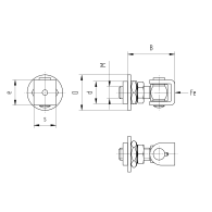 Zawias regulowany z podkładką obrotową Zn, M12