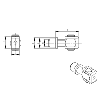 Zestaw zawiasów INOX. z przyspawaną nakrętką M12