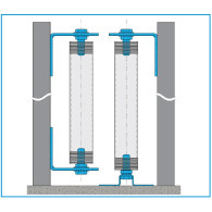 Regulowany zawias z kołnierzem (góra+dół)