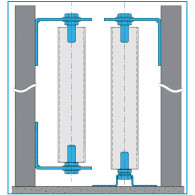 Regulowany zawias z kołnierzem (góra+dół)
