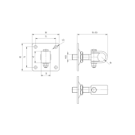 Regulowany zawias osiowy z kołnierzem do kotwienia M20-Zn, 80