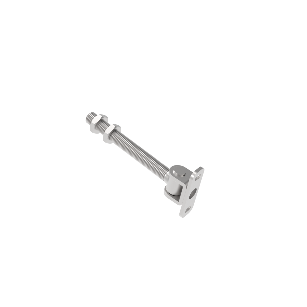 Długi regulowany zawias z kołnierzem do Kotwienia, INOX, M16