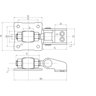 Zawias regulowany z kołnierzem do kotwienia Zn, 180°, M16