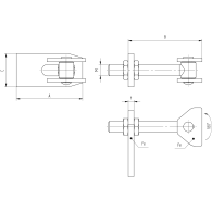 Zawias regulowany Zn, 180°, M20