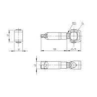 Zawias regulowany z kotwieniem ściennym Zn, M20