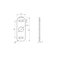 Zawias - płytka, Fe, 30x90x3mm