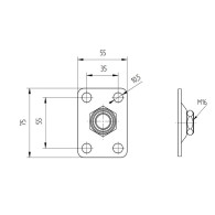 Kołnierz do Kotwienia - obrotowy Zn, M16, 55x75