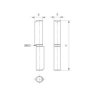 Zawias chowany D14, L100mm