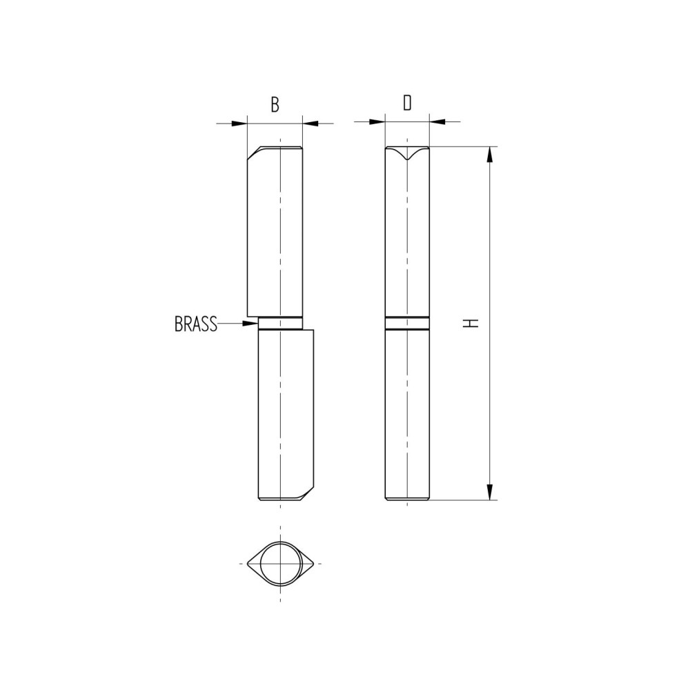 Zawias chowany D14, L100mm
