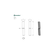 Zawias chowany INOX D14, L100mm