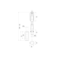 Zawias regulowany, D22, L151-160mm