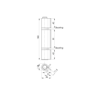 Zawias kuchenny potrójny z łożyskiem D28, L178mm