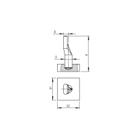 Zawias dolny bez kołnierza - kompletny Zn, D24
