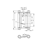 Zawias sprężynowy dwustronny, nikiel, L=125mm