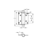 Zawias sprężynowy INOX, jednostronny, L=75mm