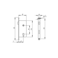 Zamek bębenkowy do profilu JP 80x40mm