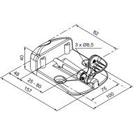 Ogranicznik środkowy z ogranicznikiem mechanicznym, 157x100x40mm