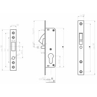Zamek do bram przesuwnych z prętem przednim ze stali nierdzewnej