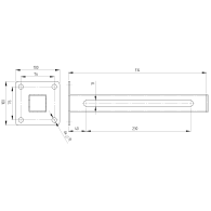 Prowadnica górna JP - Inox, L310mm, 100x100mm