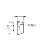 Ogranicznik boczny, gumowy, mały, h13, D30mm