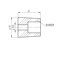 Ogranicznik boczny, gumowy, duży, h45, D40mm