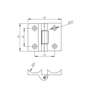 Zawias do bram INOX, AISI316, D42, L=70mm