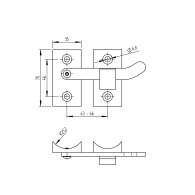Śruba zasuwowa INOX, AISI 316, D42, L=70mm