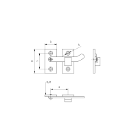 Trymer do bram INOX, AISI316, L=70mm