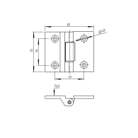 Zawias do bram INOX, AISI316, L=70mm