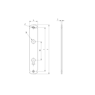 Płytka blokująca 240x40, t3, C90, D18mm