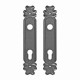 Osłona zamka stalowa zdobiona 245x47 mm, rozstaw osi 90 mm, grubość 2 mm