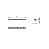 Kwadrat do uchwytu 8x8x90mm