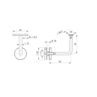 Uchwyt poręczy do szkła