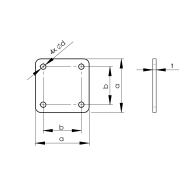 Rozeta Kotwienia 100x100, t8mm, 4xd10mm