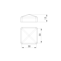 Pokrywa na słupek, JP 30x30mm