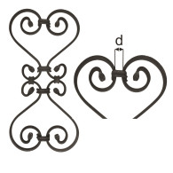 Ornament 410x200, 12x6, d12x12mm