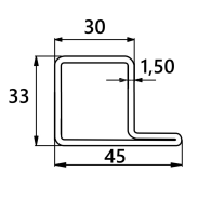 Profil drzwiowy L, 30x30x45x1,5, L6000mm