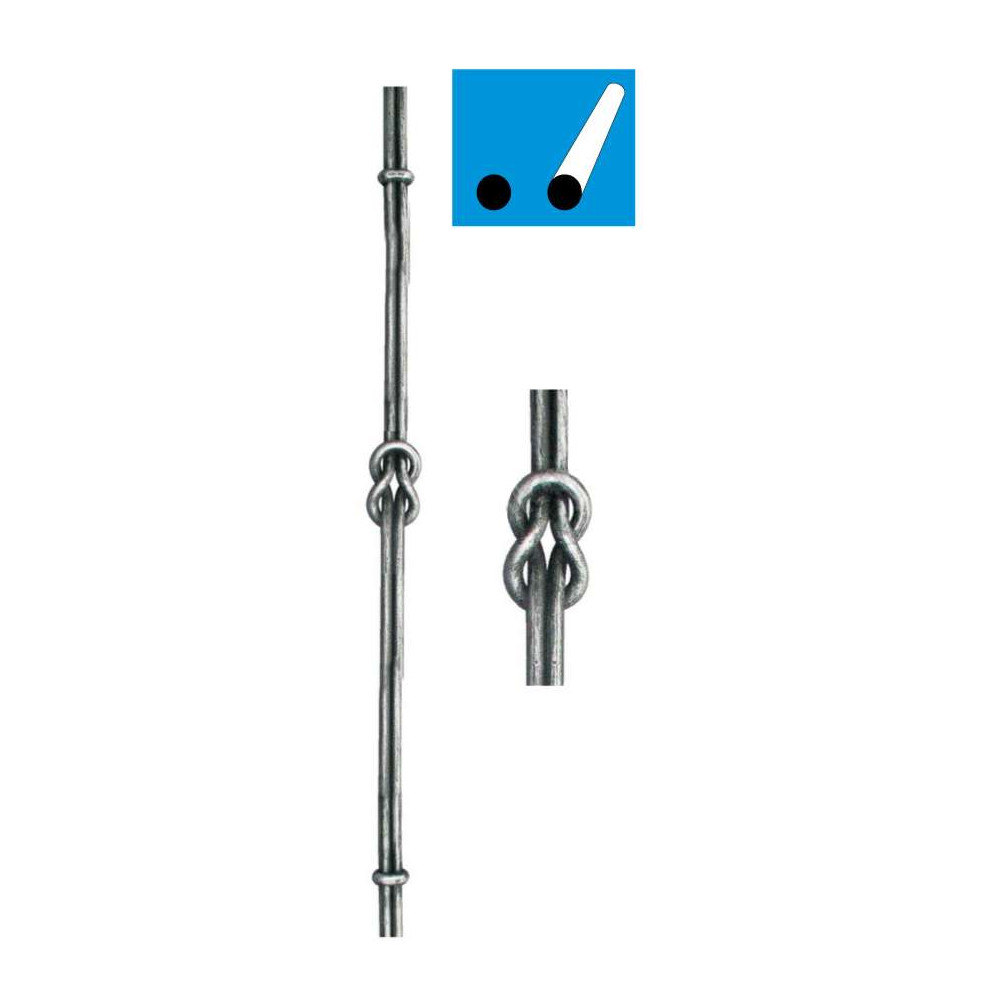 Pręt kuty h1020, b50, 2xD12mm