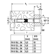 Wytrzymałe stalowe Kotwienie z łbem stożkowym