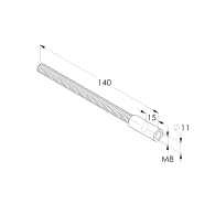 Kotwienie ze stali nierdzewnej M8, L=140mm