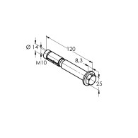 Kotwienie do średnich obciążeń z łbem sześciokątnym M10