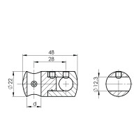 Uchwyt wlewu pionowy.