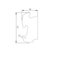 Zdobiona płyta bramy bez otworów Ľ 275x160, t3mm