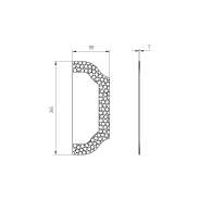 Dekorowana płyta bramy bez otworów 265x105, t3mm