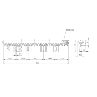 Grzebienie - lekkie PVC+Fe, lekkie, 27x20mm, L1m, max 3