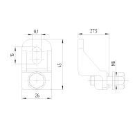 Wspornik do mocowania stalowego grzebienia, Zn