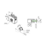 Jednostronny uchwyt na szkło poza osią