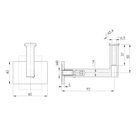 Uchwyt poręczy na ścianę - kołnierz